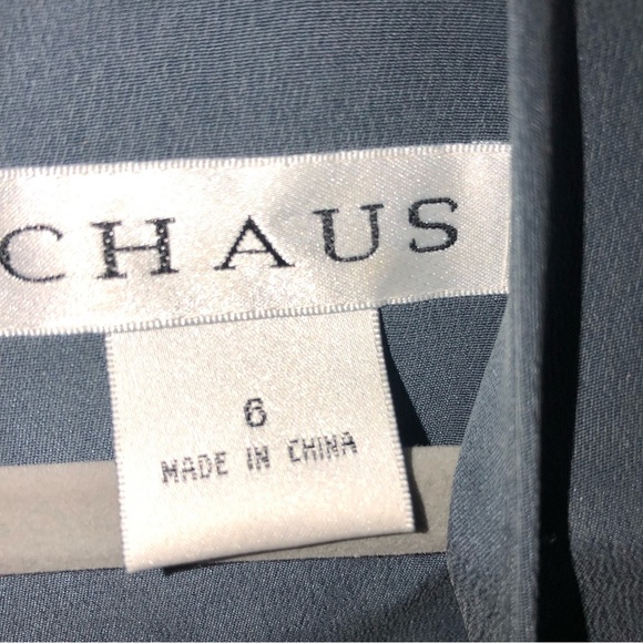 Chaus Dress Silk Sheath Classic V Neck Lined Business Career - Picture 4 of 8
